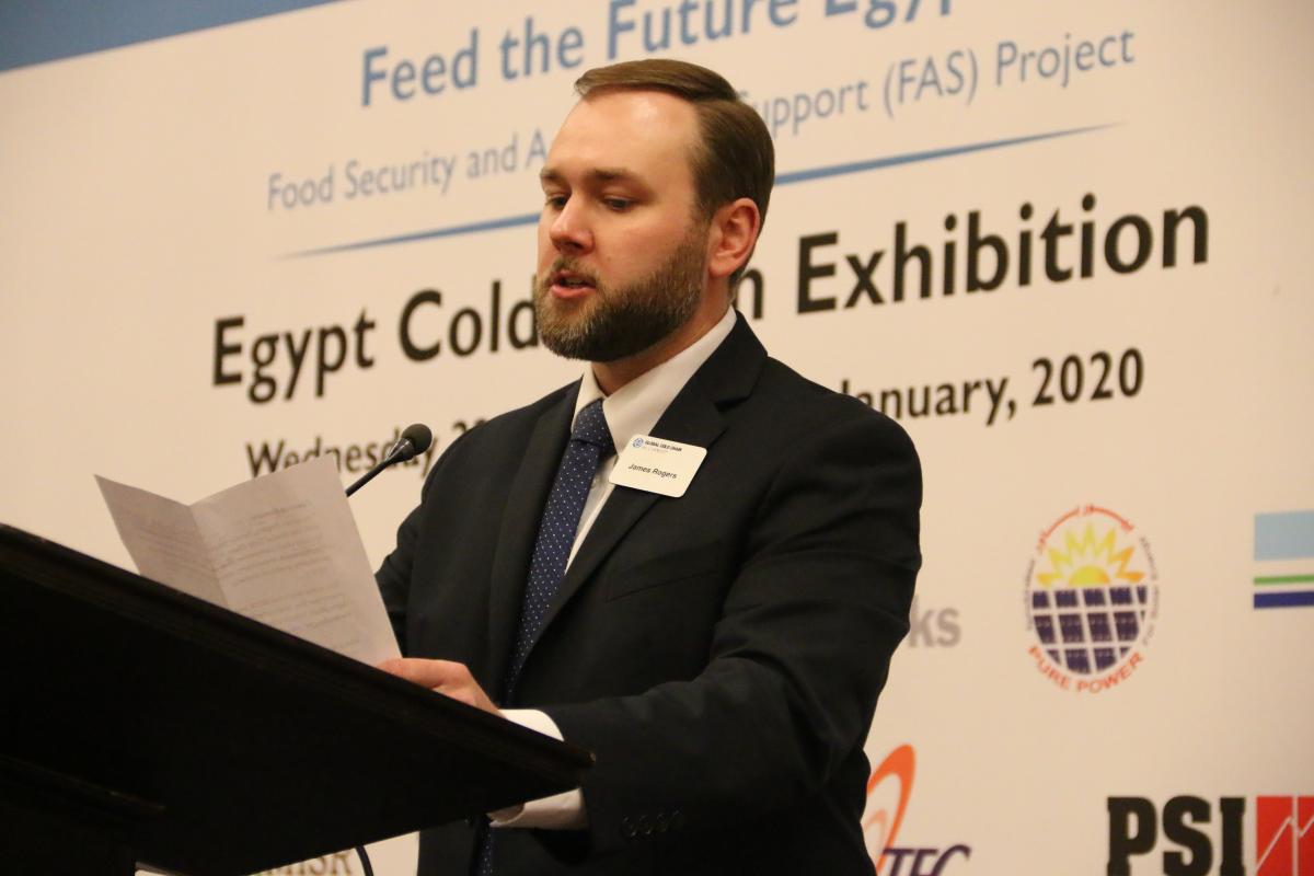 Man Speaking on Stage - James Rogers, GCCA Senior Director of Business Development 