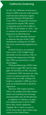 dialog box detailing California's CARB process for TRUs