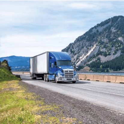 truck driving on the highway