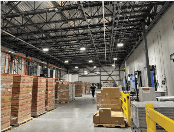 Image of the Fisher Construction Group designed 24,150 square foot loading dock, equipped with an automated conveyor system for Agile Cold facility.
