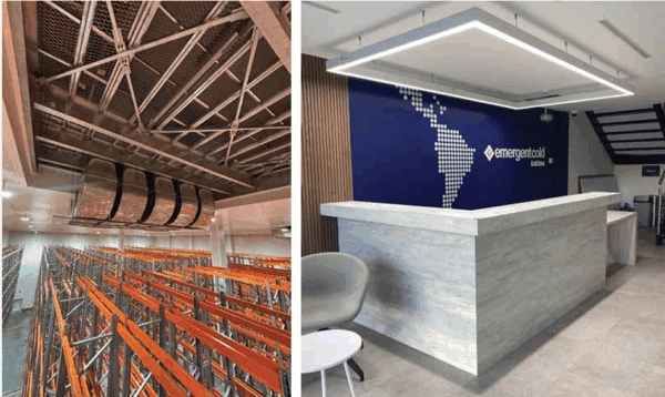Left: The project imported the metal structure from Brazil, insulated panels from Spain, doors from Italy, and other materials from Japan and elsewhere. (Photo courtesy of Cubic33 Group.) Right: Cubic33 exceeded expectations by completing the facility in just 10 months. (Photo courtesy of Cubic33 Group.)